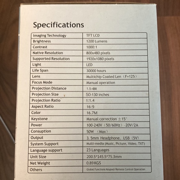 Electronic Mini Led projector high resolution. Specifications in photos - Picture 5 of 6
